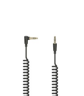 Hama Slim" Spiral Cable,AUX - 3.5 mm , 1.5 m- Black