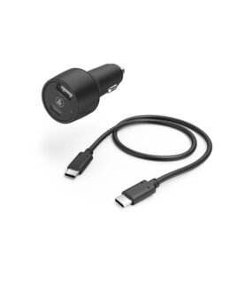Hama Car Charging Kit, USB-C, USB-A, PD / Qualcomm®, 30 W, USB-C Cable, 1 m, Bla