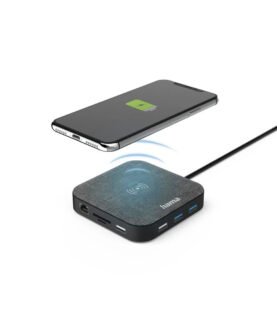 Hama USB-C Hub,"Connect2QiCharge" Wireless Charging, Multiport, 12 Ports