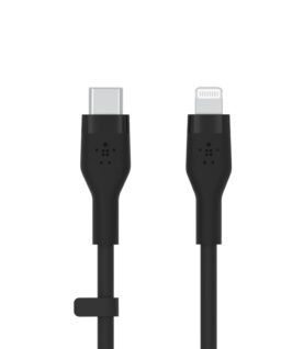 Belkin BOOST CHARGE Flex USB-C Silicone Cable with Lightning Connector, 1M, Black