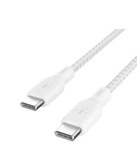 Belkin BoostCharge USB-C to USB-C Braided Cable 100W PD, 2M, White